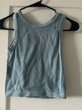 New Mix Pale Blue Ribbed Tank Top